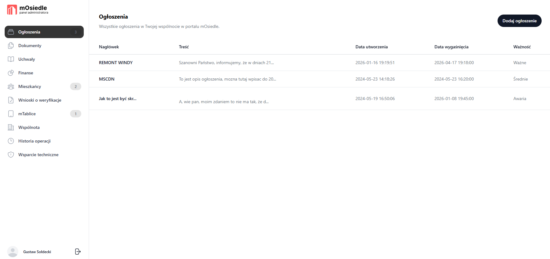 Tablica cyfrowa do ogłoszeń