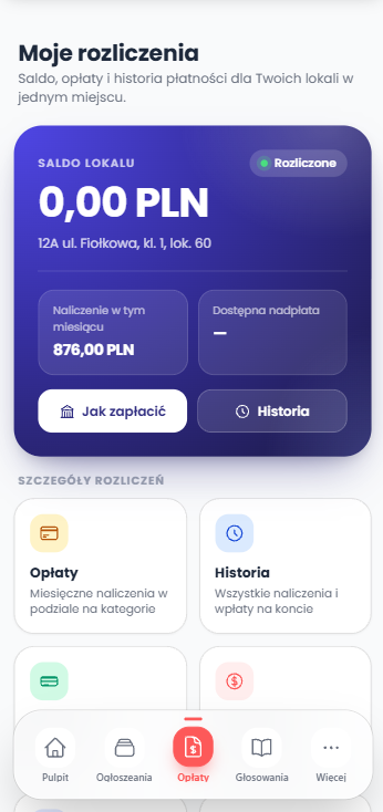 Podgląd aplikacji mOsiedle