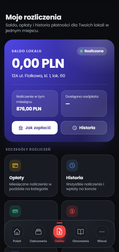 Podgląd aplikacji mOsiedle